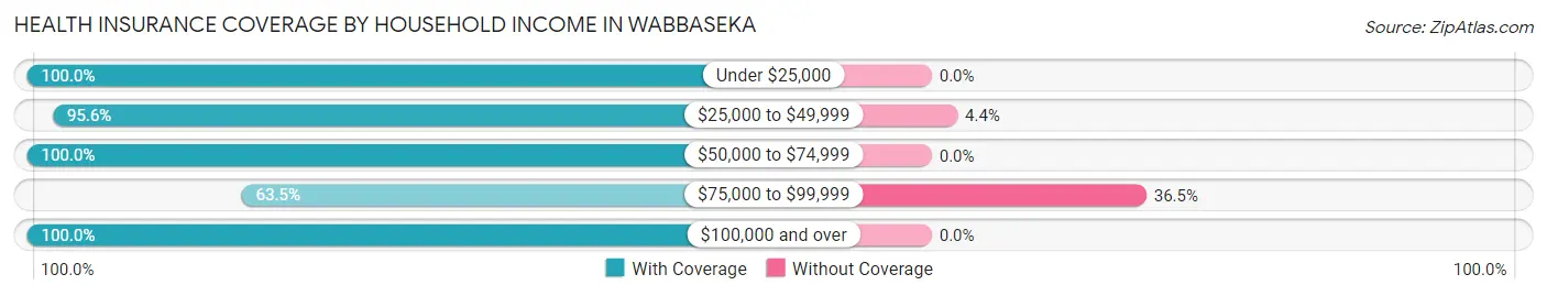 Health Insurance Coverage by Household Income in Wabbaseka