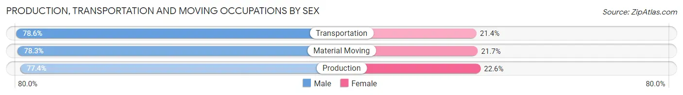 Production, Transportation and Moving Occupations by Sex in West Fork
