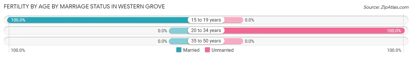 Female Fertility by Age by Marriage Status in Western Grove
