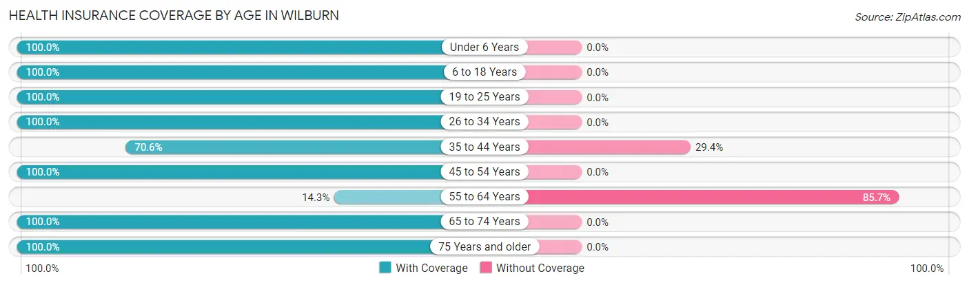 Health Insurance Coverage by Age in Wilburn