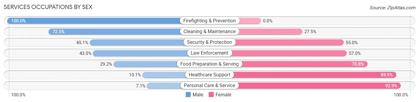 Services Occupations by Sex in Wynne