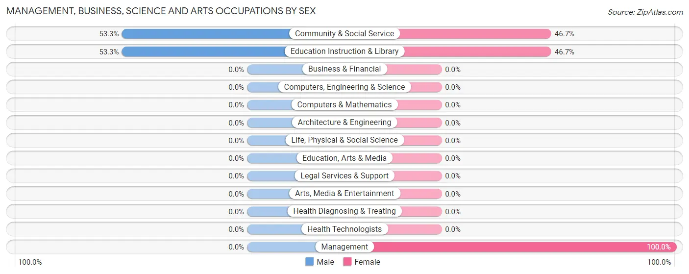 Management, Business, Science and Arts Occupations by Sex in Anegam