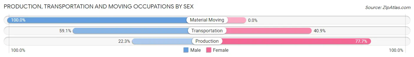 Production, Transportation and Moving Occupations by Sex in Avra Valley