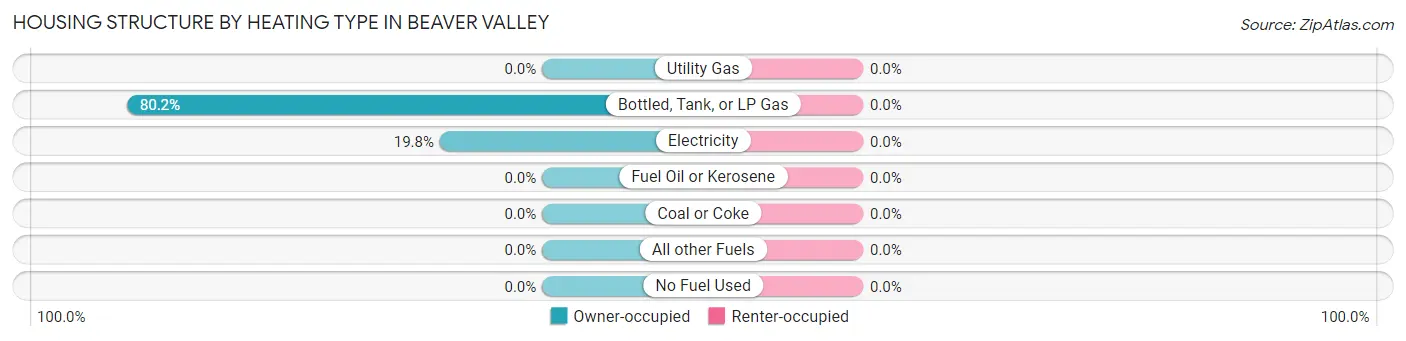 Housing Structure by Heating Type in Beaver Valley