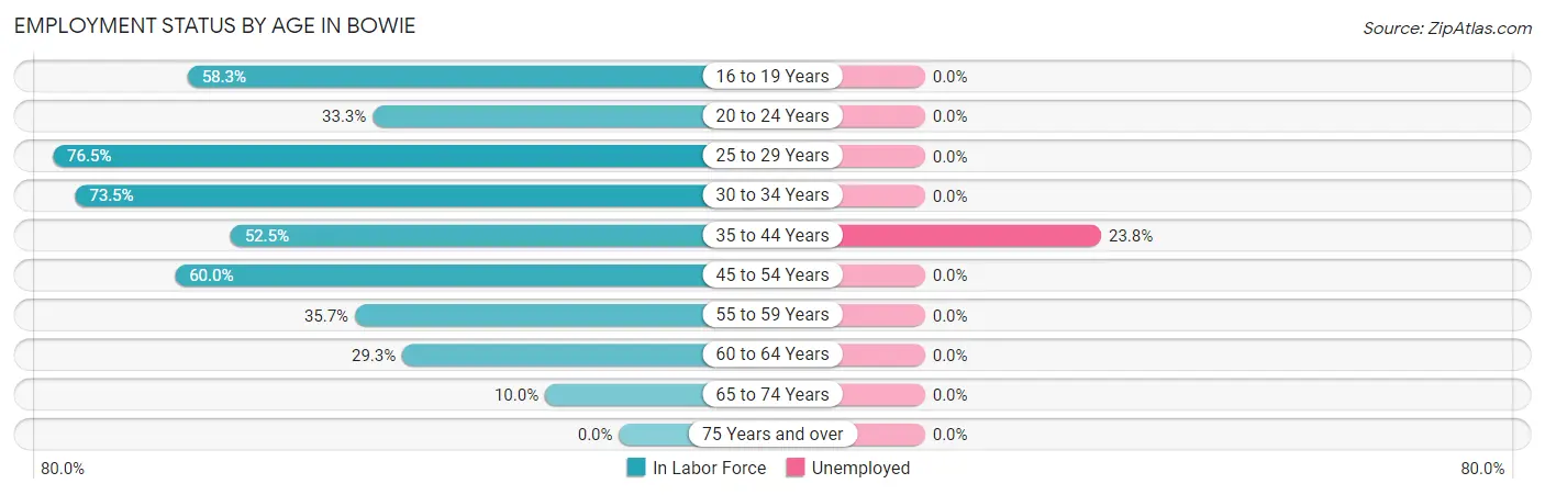 Employment Status by Age in Bowie