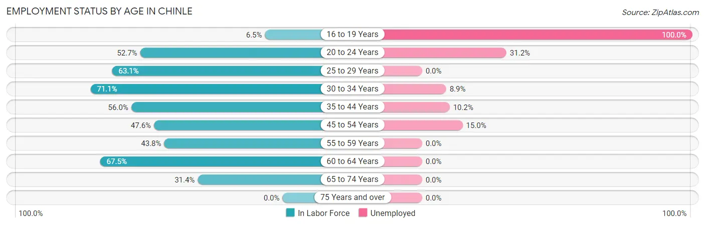 Employment Status by Age in Chinle