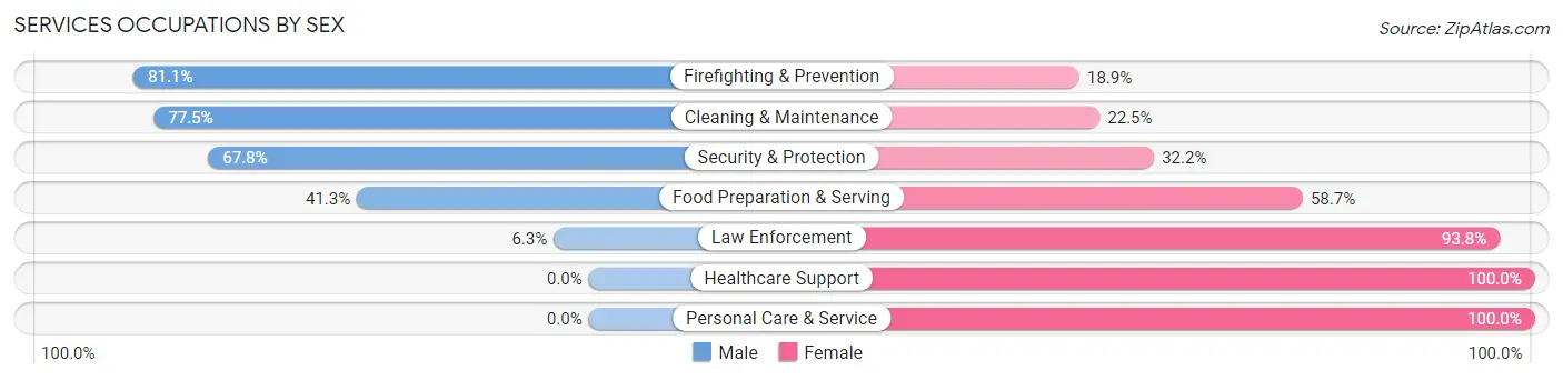 Services Occupations by Sex in Chinle