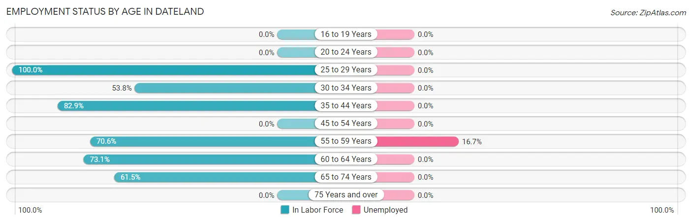Employment Status by Age in Dateland