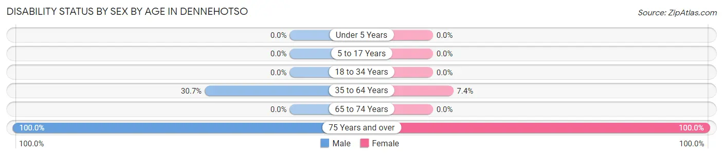 Disability Status by Sex by Age in Dennehotso