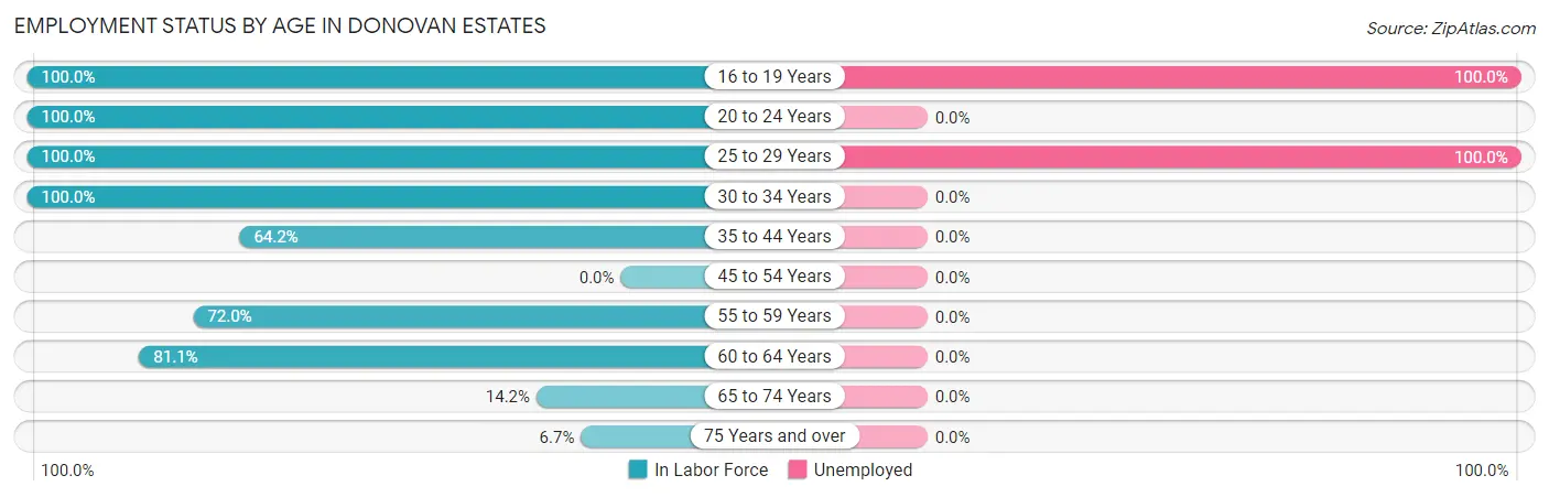Employment Status by Age in Donovan Estates