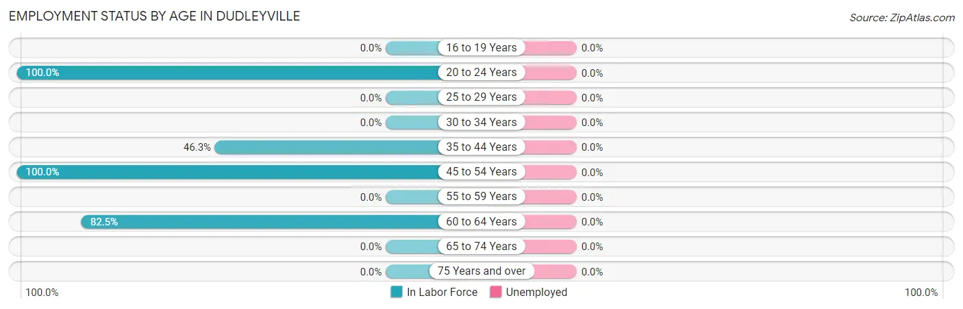 Employment Status by Age in Dudleyville