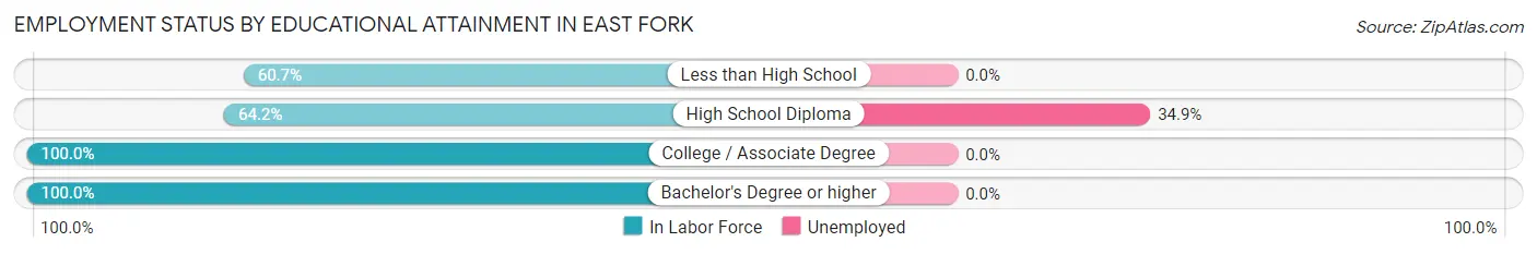 Employment Status by Educational Attainment in East Fork