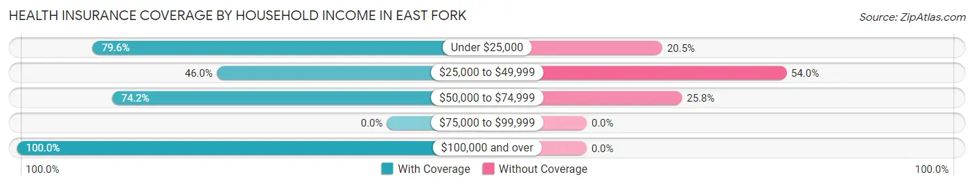 Health Insurance Coverage by Household Income in East Fork