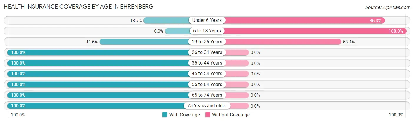 Health Insurance Coverage by Age in Ehrenberg