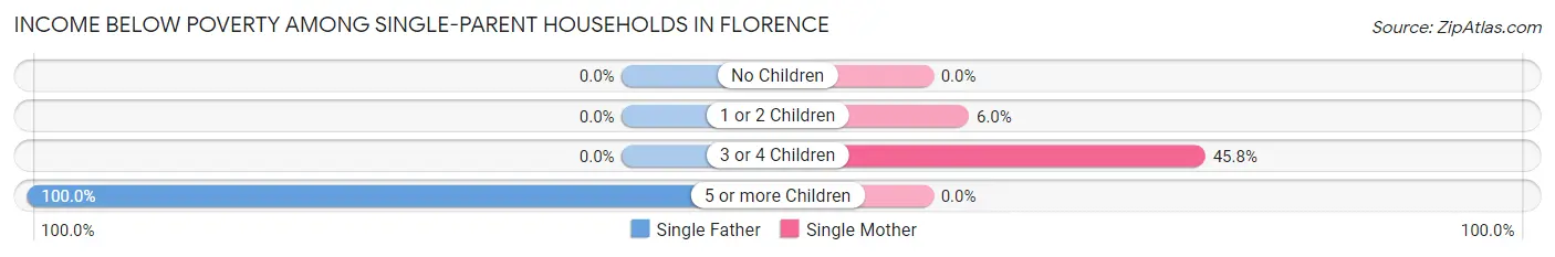 Income Below Poverty Among Single-Parent Households in Florence