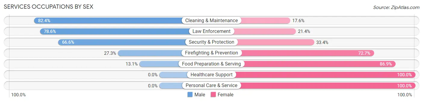 Services Occupations by Sex in Florence