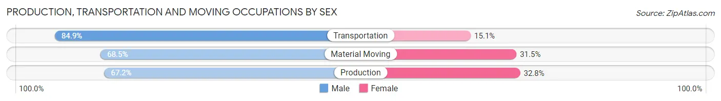 Production, Transportation and Moving Occupations by Sex in Glendale