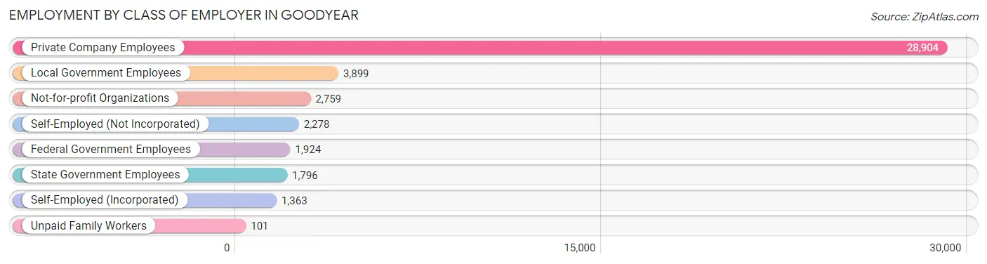 Employment by Class of Employer in Goodyear