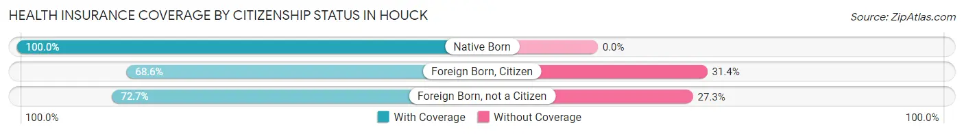 Health Insurance Coverage by Citizenship Status in Houck