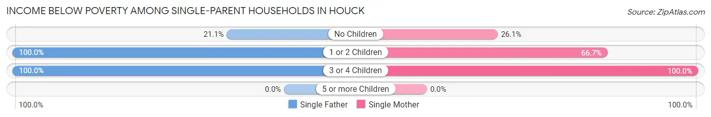 Income Below Poverty Among Single-Parent Households in Houck