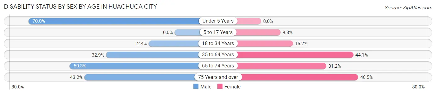Disability Status by Sex by Age in Huachuca City