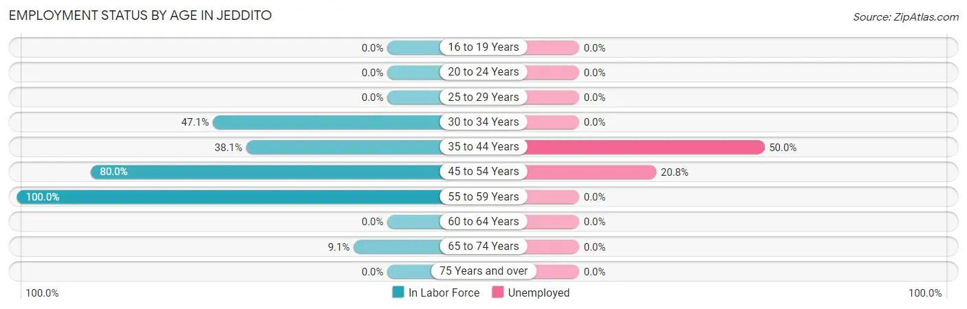 Employment Status by Age in Jeddito
