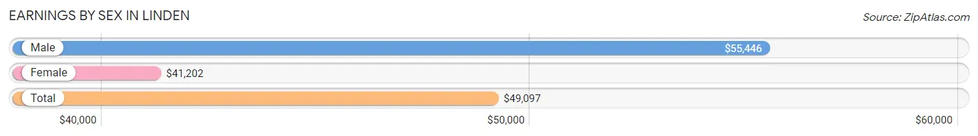 Earnings by Sex in Linden