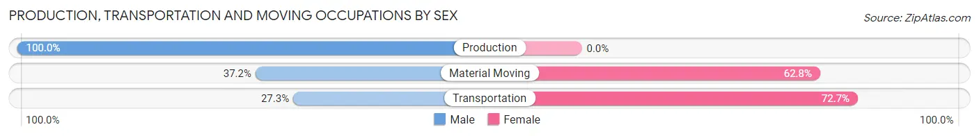 Production, Transportation and Moving Occupations by Sex in Mammoth