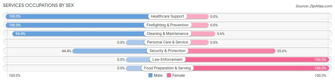 Services Occupations by Sex in Mammoth