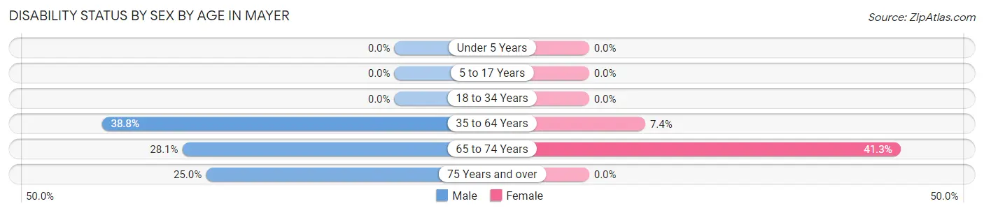 Disability Status by Sex by Age in Mayer
