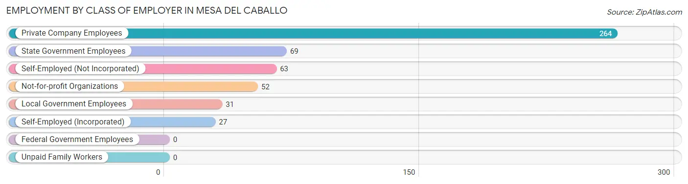 Employment by Class of Employer in Mesa del Caballo