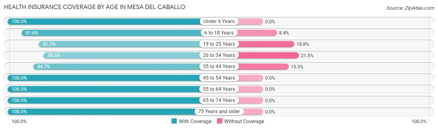Health Insurance Coverage by Age in Mesa del Caballo
