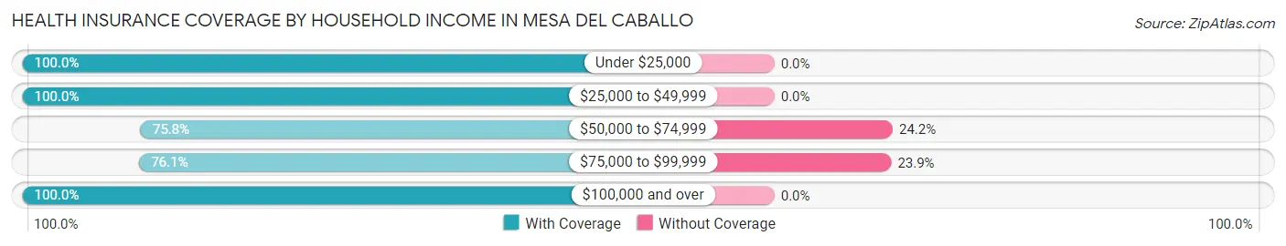 Health Insurance Coverage by Household Income in Mesa del Caballo
