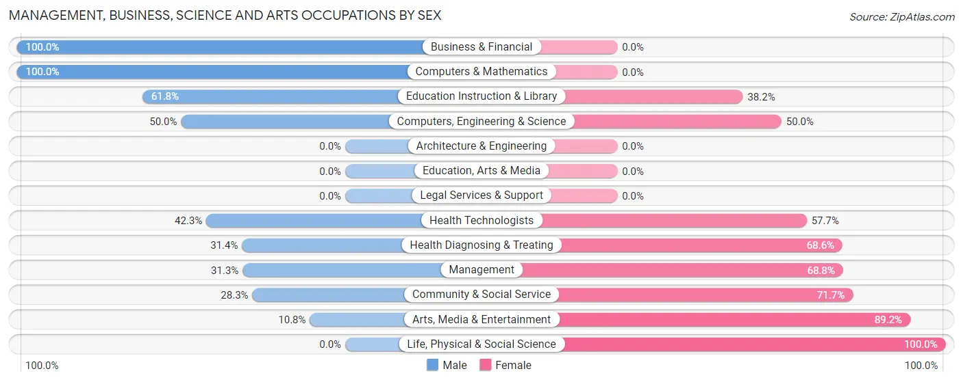 Management, Business, Science and Arts Occupations by Sex in Patagonia