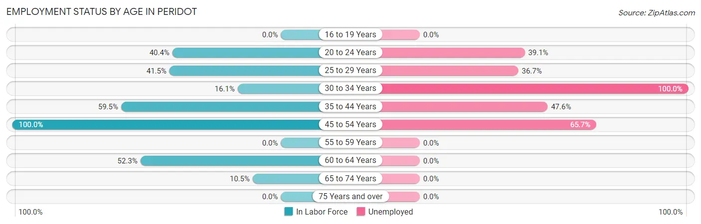 Employment Status by Age in Peridot
