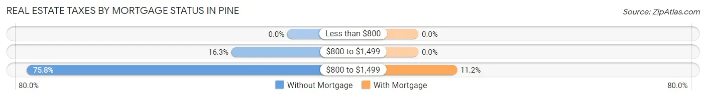 Real Estate Taxes by Mortgage Status in Pine