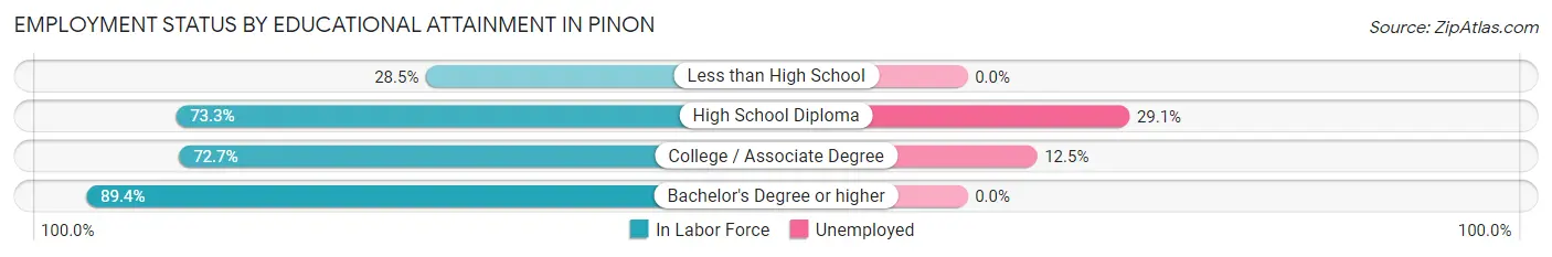 Employment Status by Educational Attainment in Pinon