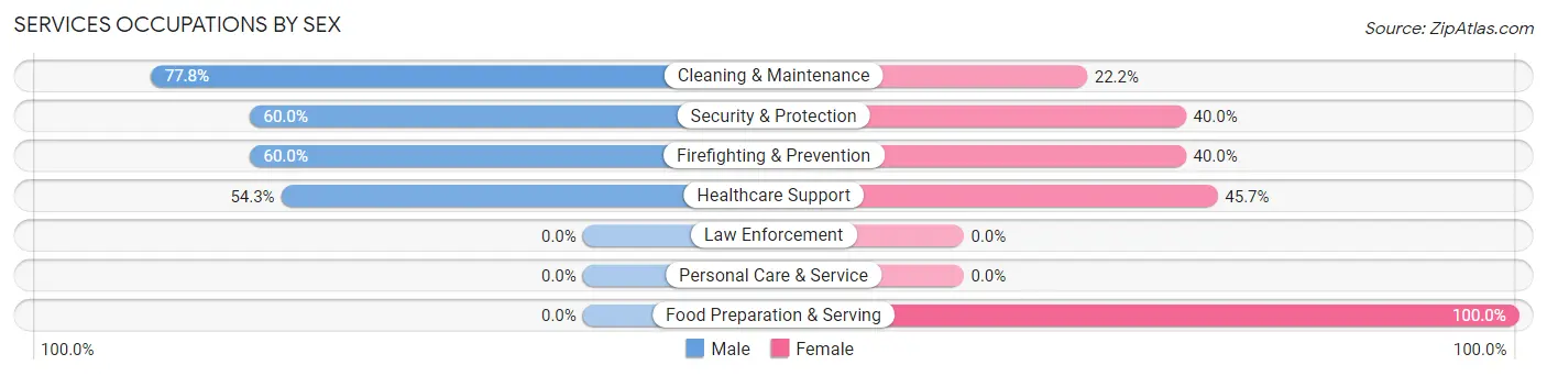 Services Occupations by Sex in Pinon