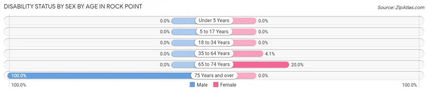 Disability Status by Sex by Age in Rock Point