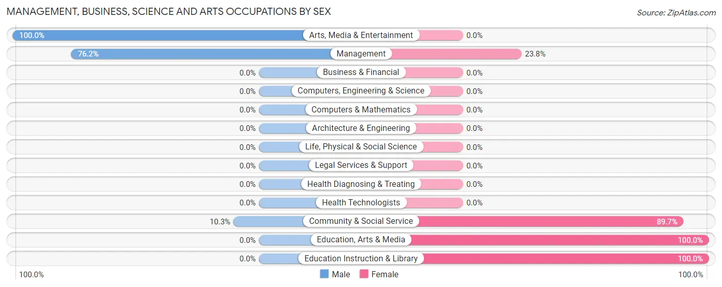 Management, Business, Science and Arts Occupations by Sex in Rock Point