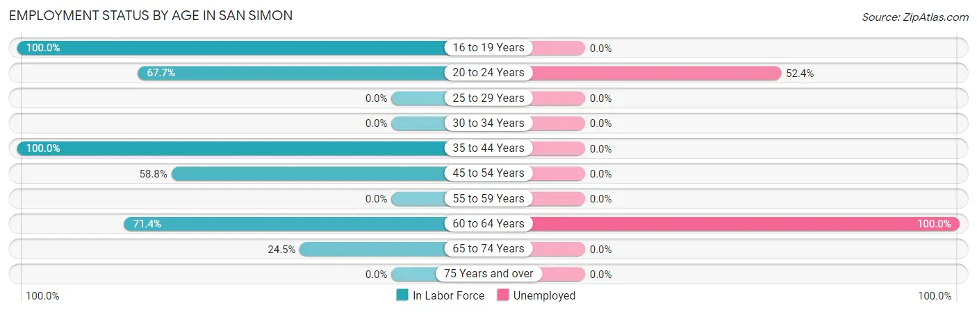 Employment Status by Age in San Simon