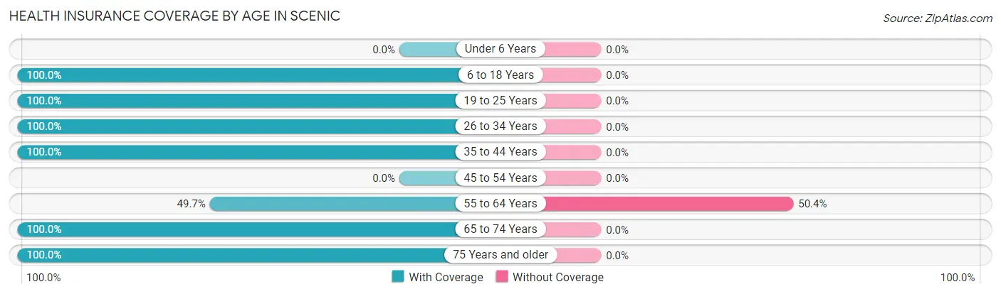 Health Insurance Coverage by Age in Scenic