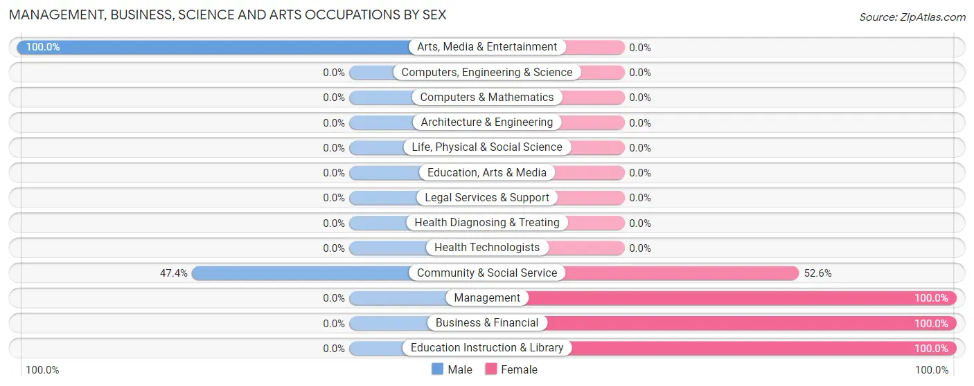 Management, Business, Science and Arts Occupations by Sex in Second Mesa