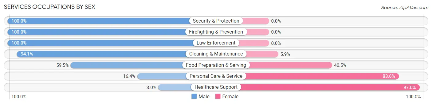 Services Occupations by Sex in Sedona