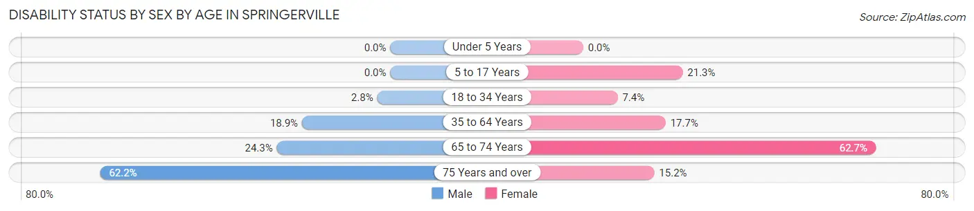 Disability Status by Sex by Age in Springerville