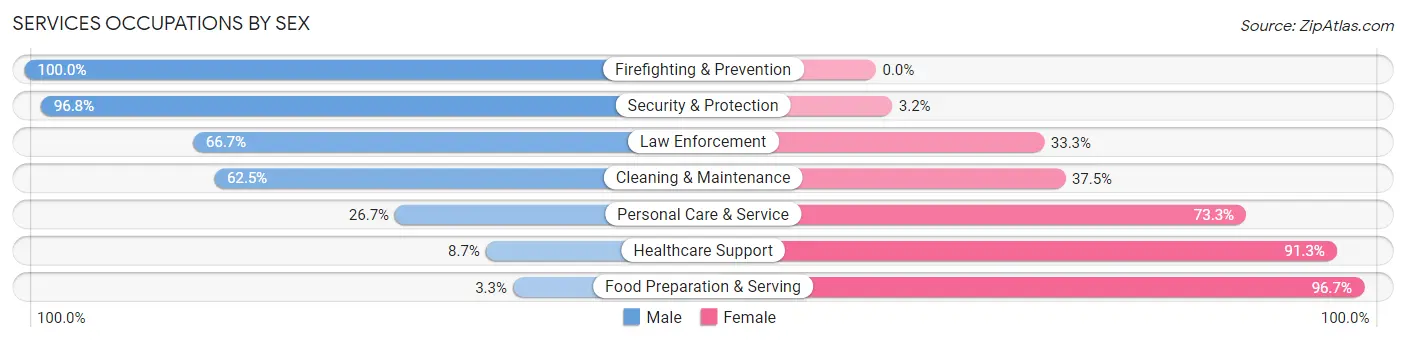 Services Occupations by Sex in Springerville