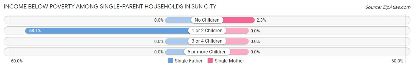 Income Below Poverty Among Single-Parent Households in Sun City