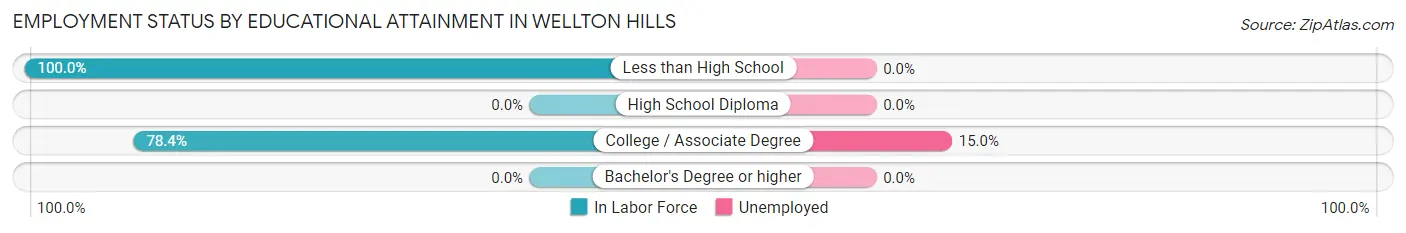 Employment Status by Educational Attainment in Wellton Hills