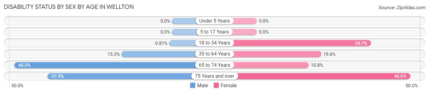 Disability Status by Sex by Age in Wellton