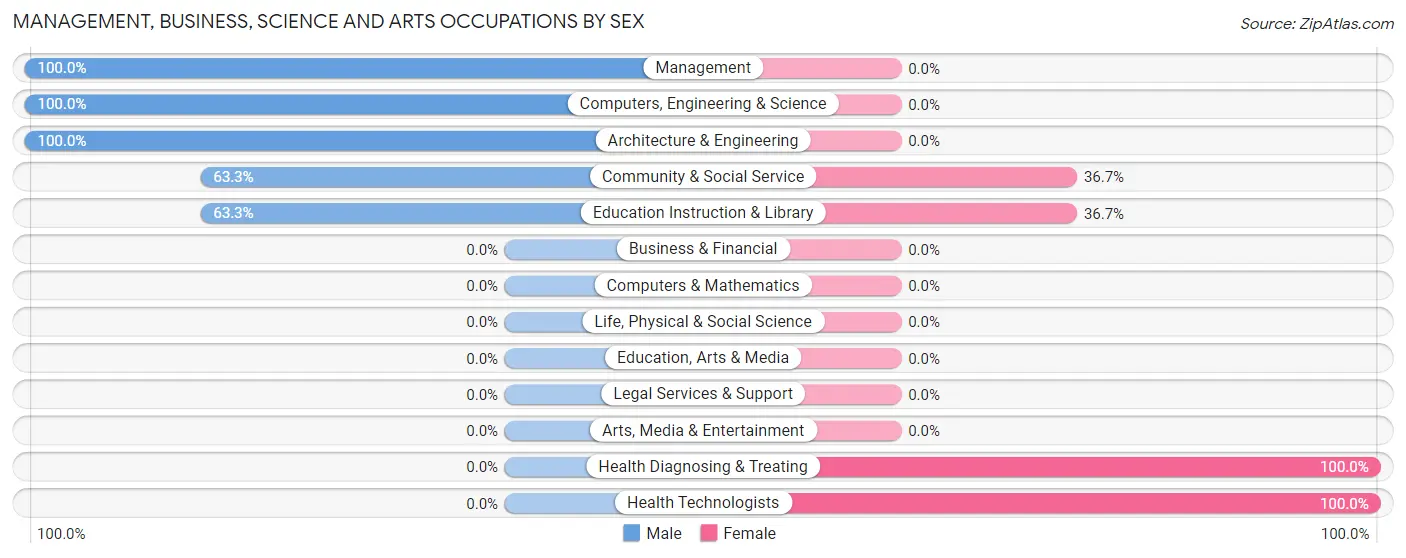 Management, Business, Science and Arts Occupations by Sex in Wenden